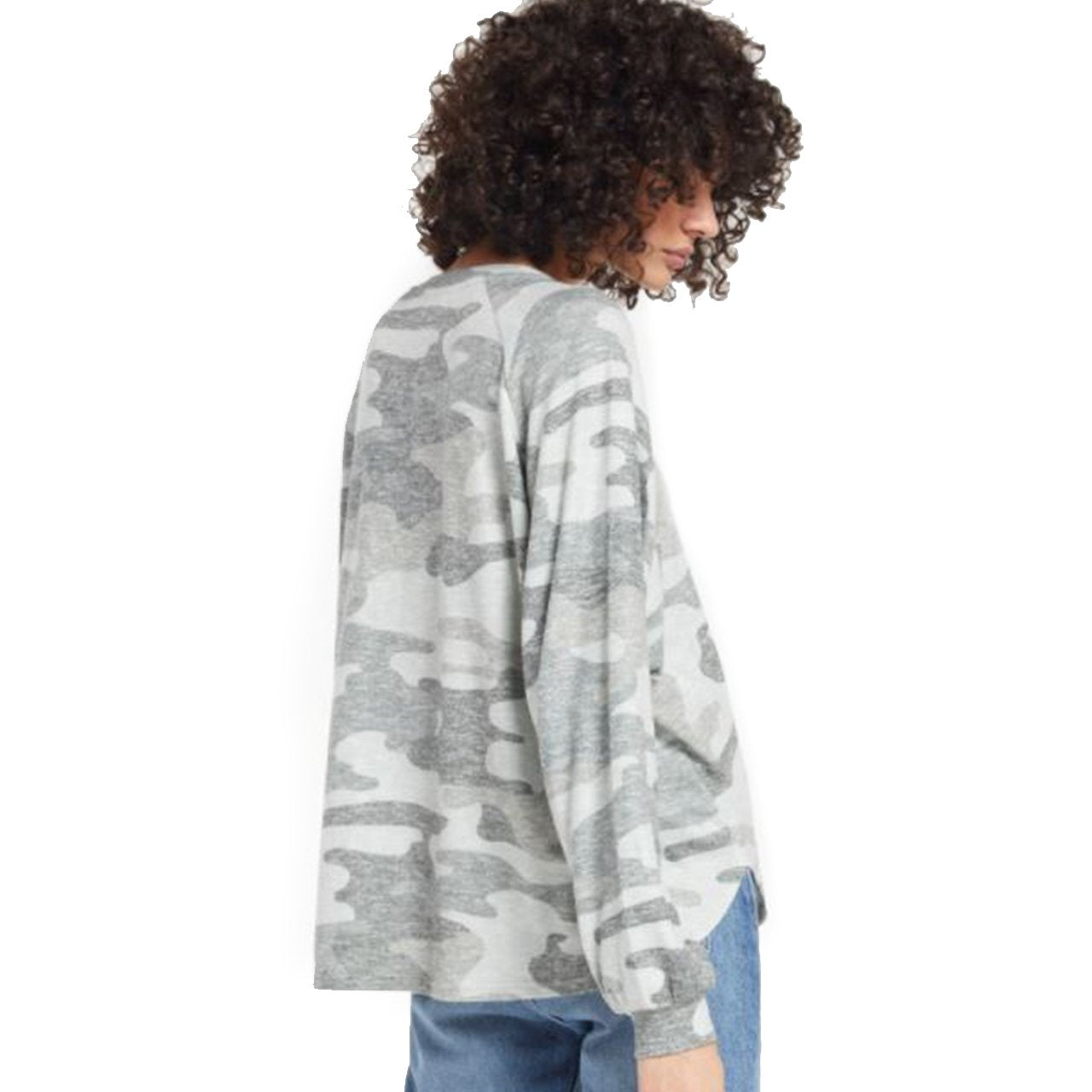 Plira Camo Slub V-neck Long Sleeve Shirt - Denny's
