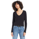 Mina Slub V-neck Long Sleeve Tee - Denny's