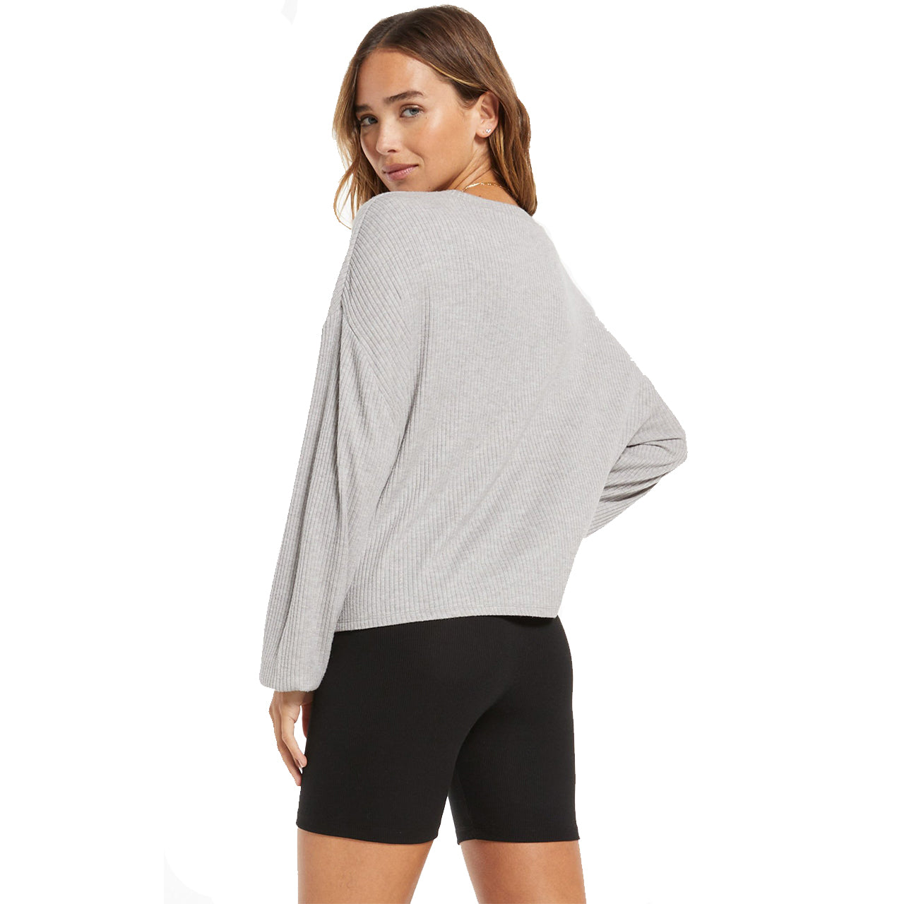 Anne Ribbed Long Sleeve Crew - Denny's