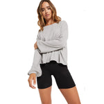 Anne Ribbed Long Sleeve Crew - Denny's