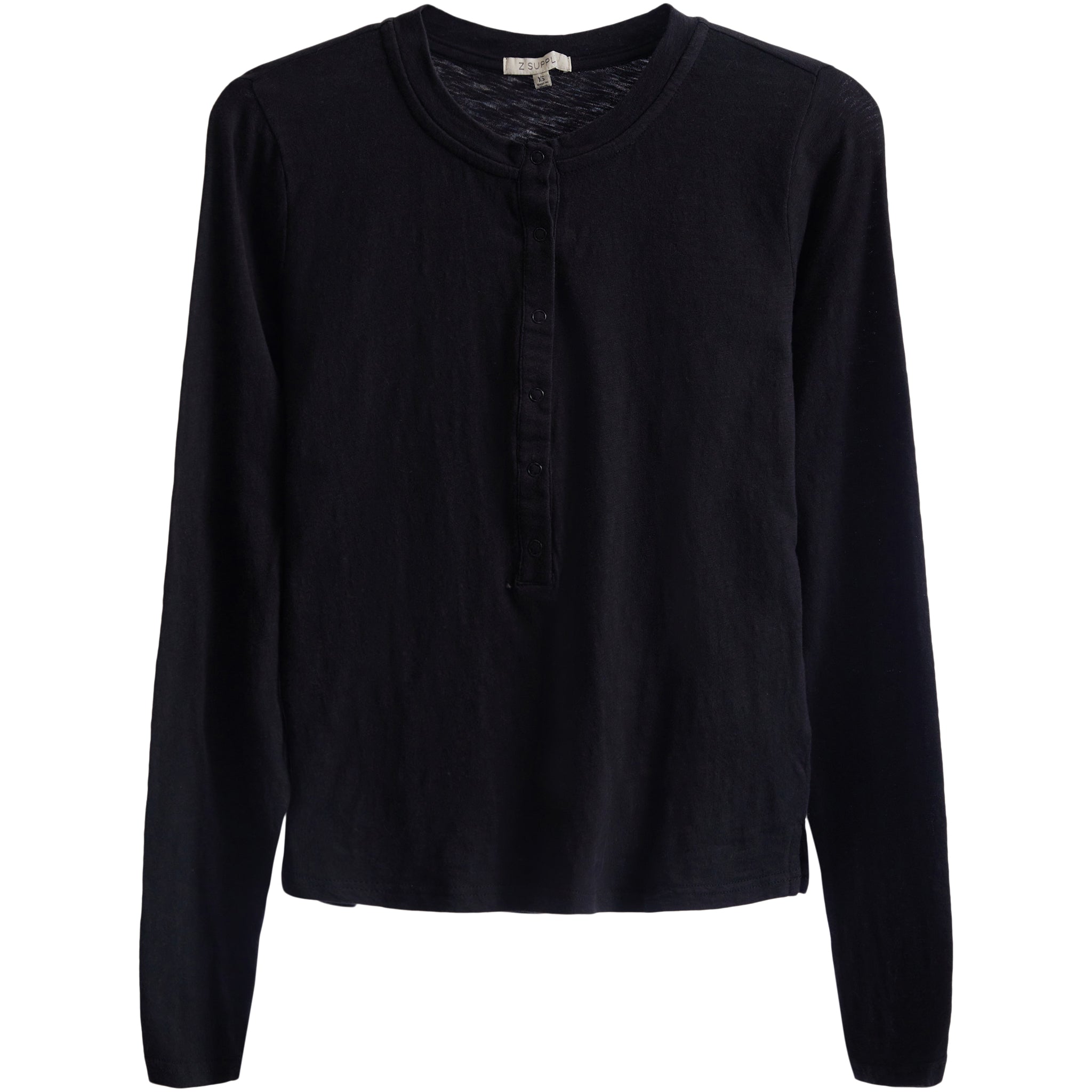 Liya Long Sleeve Slub Henley Tee - Denny's