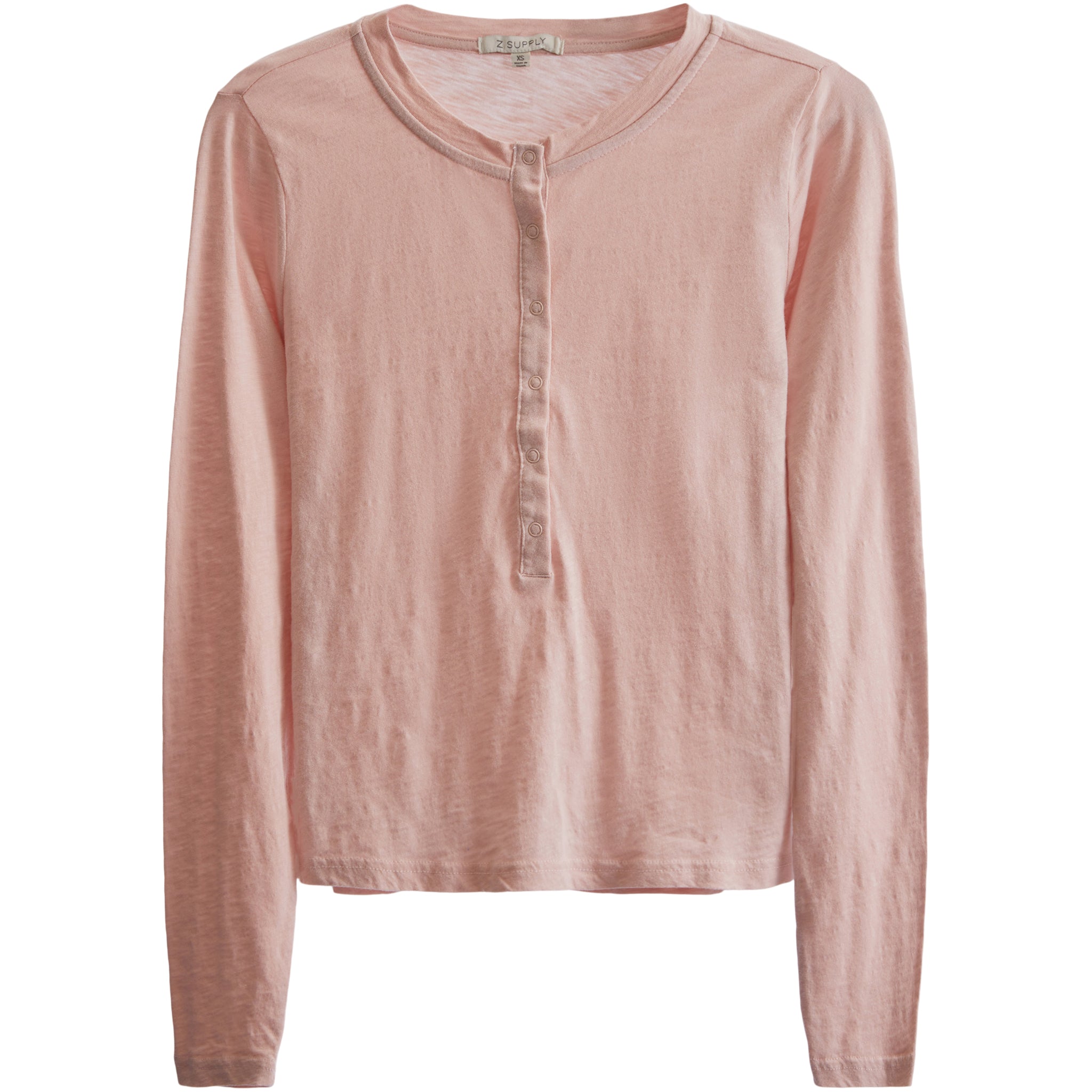Liya Long Sleeve Slub Henley Tee - Denny's