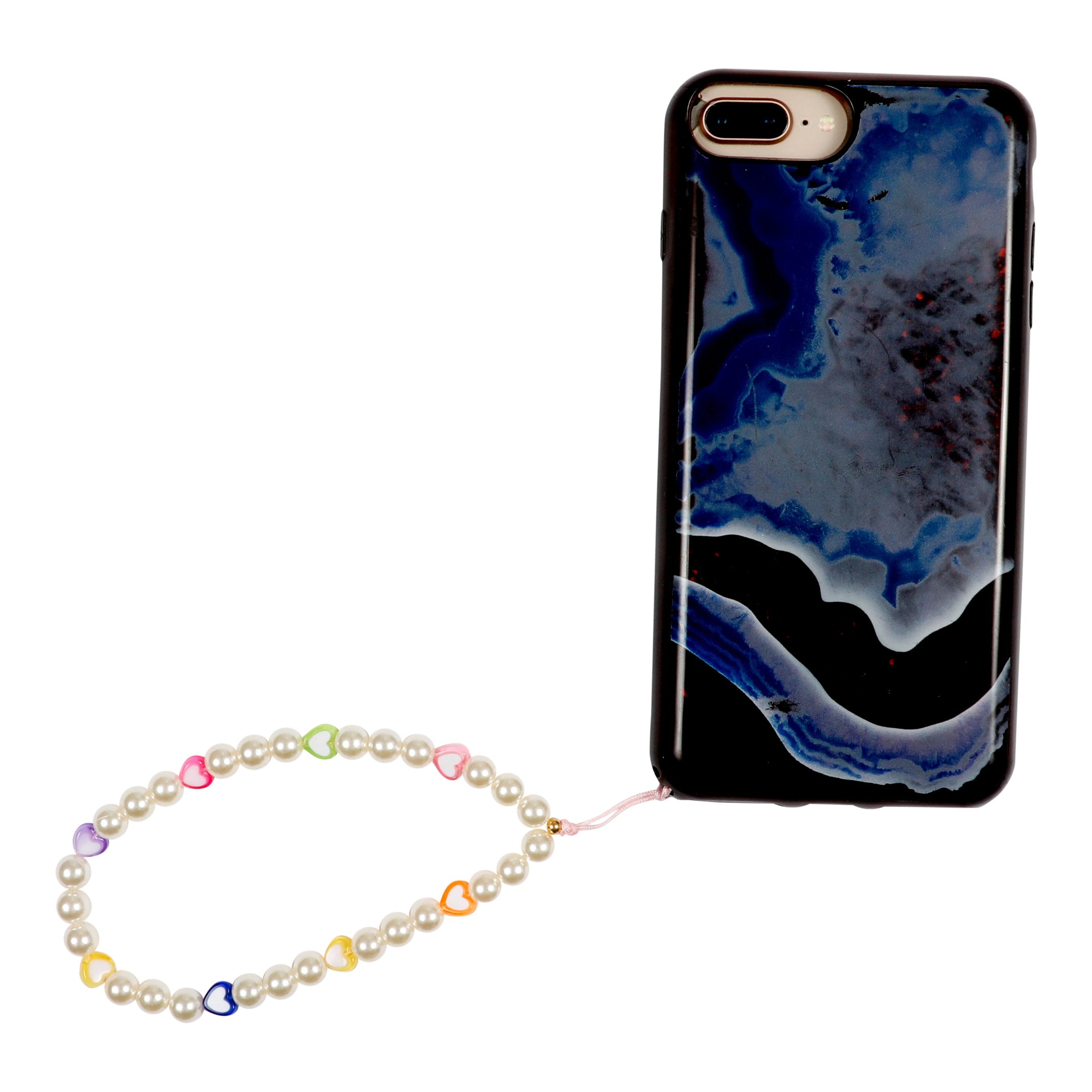 Multi Hearts & Pearls Phone Strap - Denny's