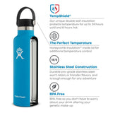 21oz Black - Standard Mouth Hydro Flask Water Bottle - Denny's