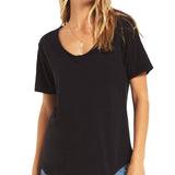 Short Sleeve Cotton Slub Vneck - Denny's