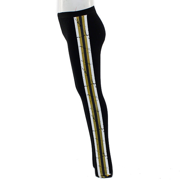 Legging With Black, White and Gold Stripe - Denny's