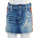 Denim Skirt with Rainbow Taping - Denny's