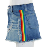Denim Skirt with Rainbow Taping - Denny's