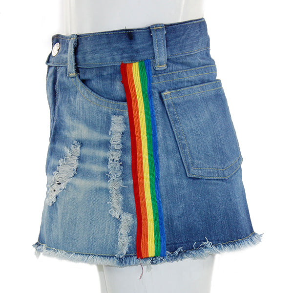 Denim Skirt with Rainbow Taping - Denny's