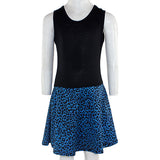 Black Tank Dress Blue Leopard Bottom - Denny's