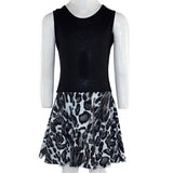 Black Tank Dress Grey Leopard Bottom - Denny's