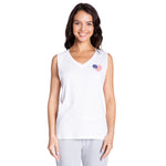 Rad White & Blue Tank - Denny's