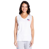 Rad White & Blue Tank - Denny's