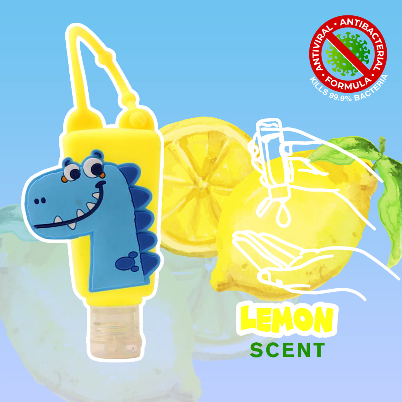 Dino Away Dirt Hand Sanitizer Lemon Scent - Denny's