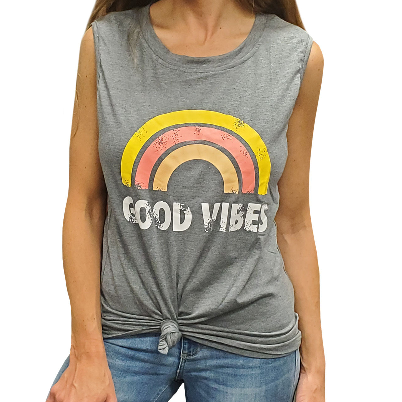 Rainbow Good Vibes Tank - Denny's