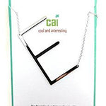 Silver Necklace with E Initialed Sideways - Denny's