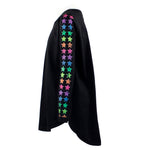 Long Sleeve Top Slash Neck With Neon Stars On Arm - Denny's
