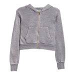 Love More Ombre Lip Crop Zip Hoodie - Denny's
