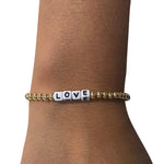 Love Stretch Gold Beaded Bracelet - Denny's