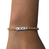 Love Stretch Gold Beaded Bracelet - Denny's