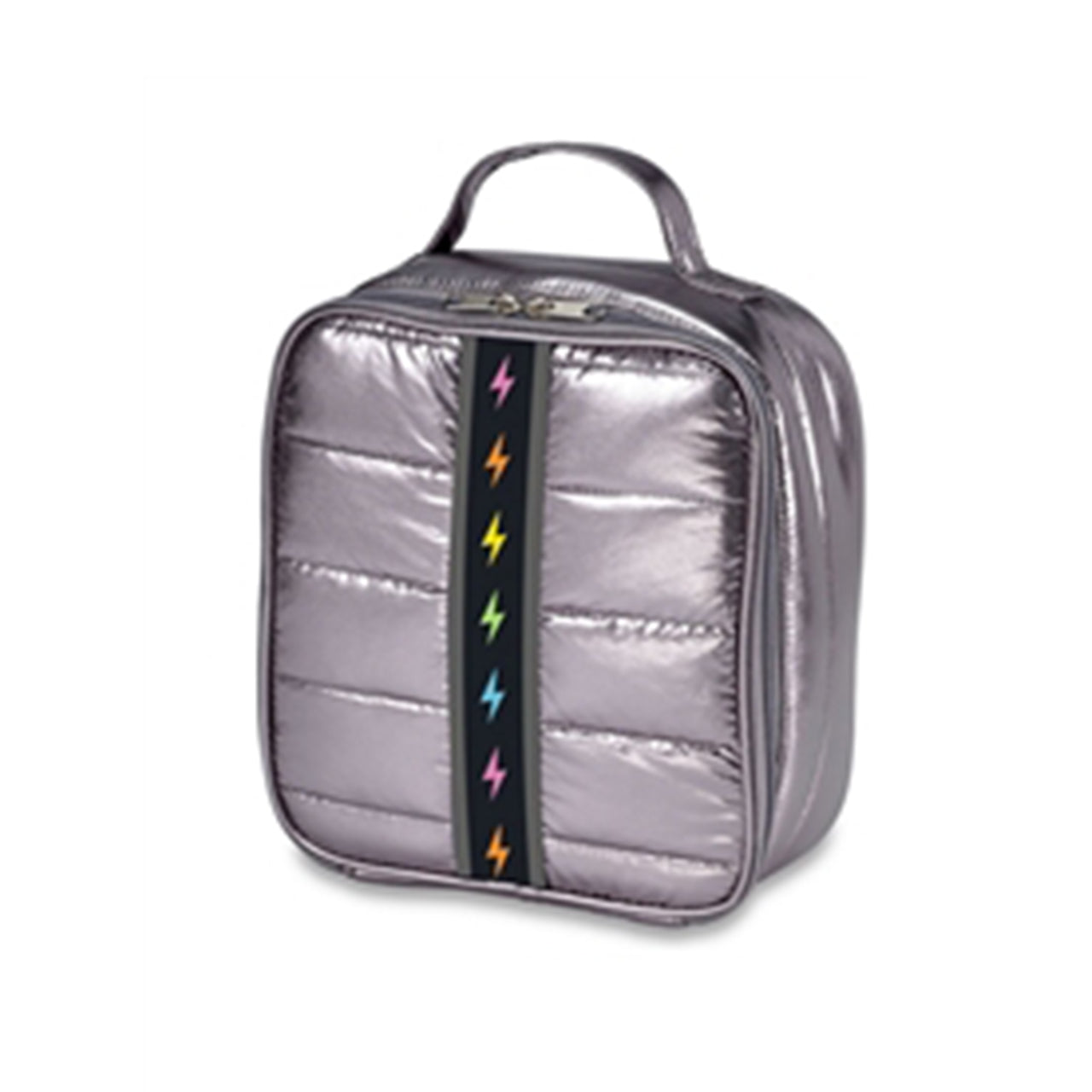 Pewter Puffer with Rainbow Bolt Lunch Bag - Denny's