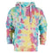 Long Sleeve Hoody Multi Pnk Purp Yell Wht Aqua - Denny's