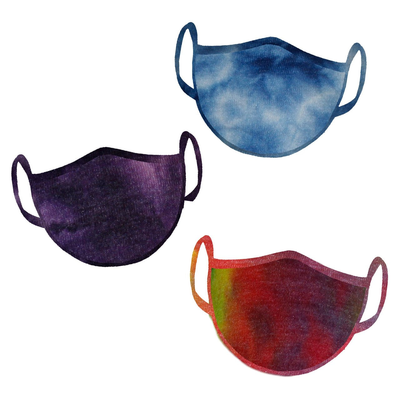 3 Pack Tie Dye 7-14 Mask - Denny's