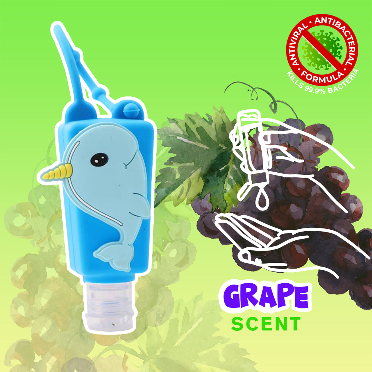 Nifty Narwhal Hand Sanitzer Grape Scent - Denny's