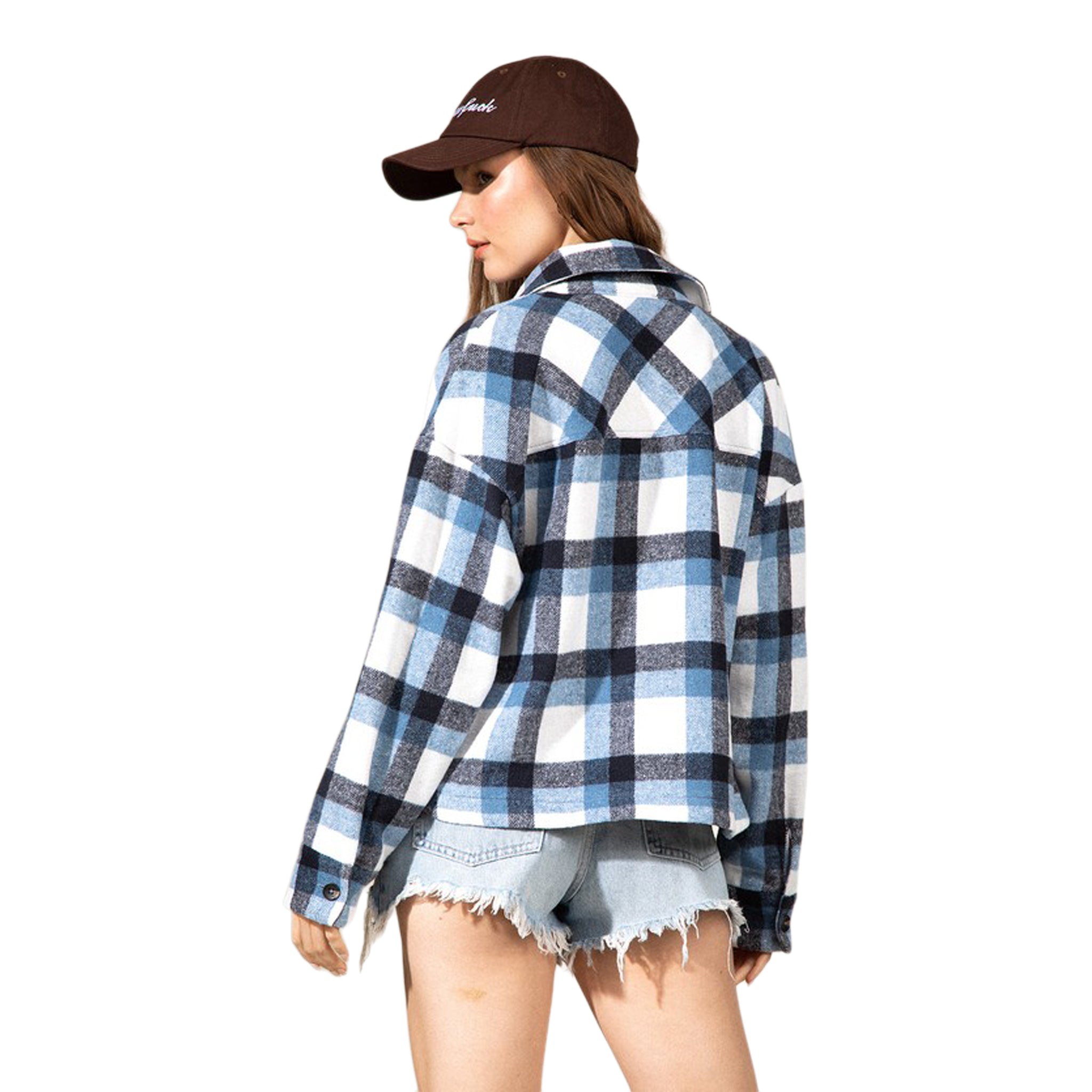 Crop Plaid Buttondown - Denny's