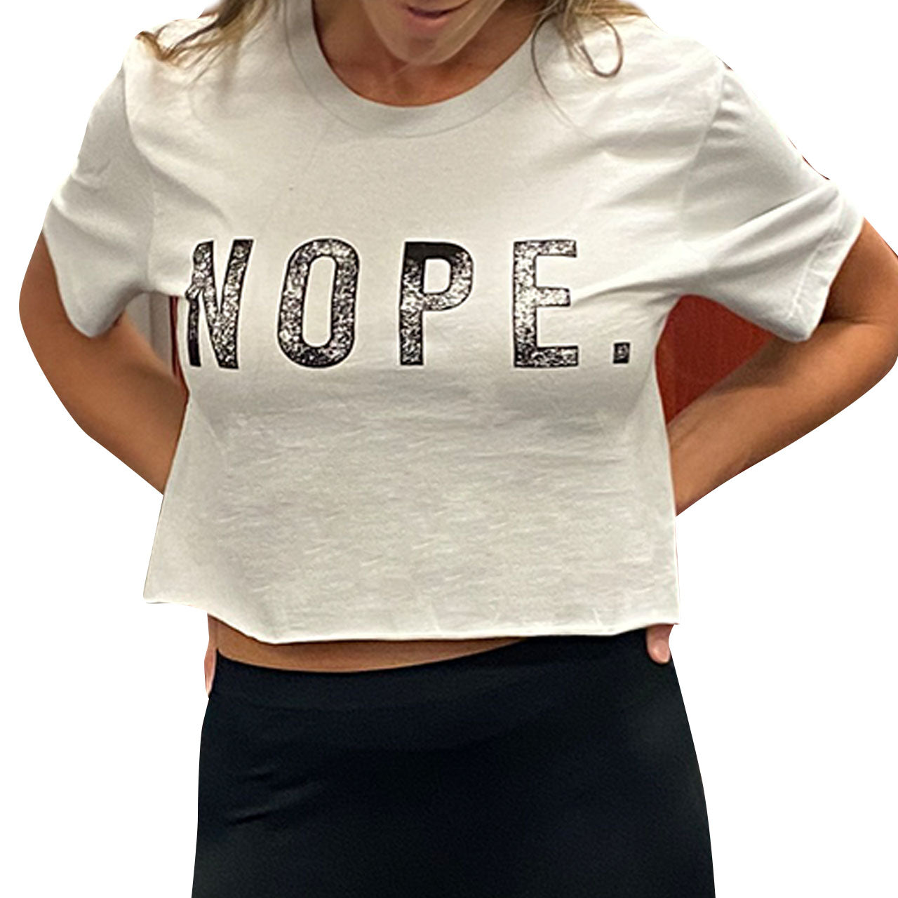 Short Sleeve Crop Nope Tee - Denny's