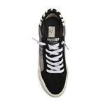 Low Top Slip On Black & Silver Snake Print Sneaker - Denny's