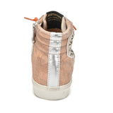Star Studded Rose Gold High Top Slip On Sneaker with Zipper - Denny's