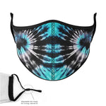 Turquoise Black Tie Dye Adult Mask - Denny's