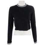 Long Sleeve Crop with Trim Detail - Denny's