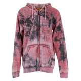 Long Sleeve Bleached Zip Hoodie with Skull Patch - Denny's