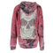 Long Sleeve Bleached Zip Hoodie with Skull Patch - Denny's